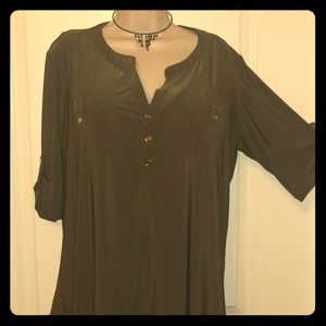 Military Green and Gold accented Bus/Cas Shirt